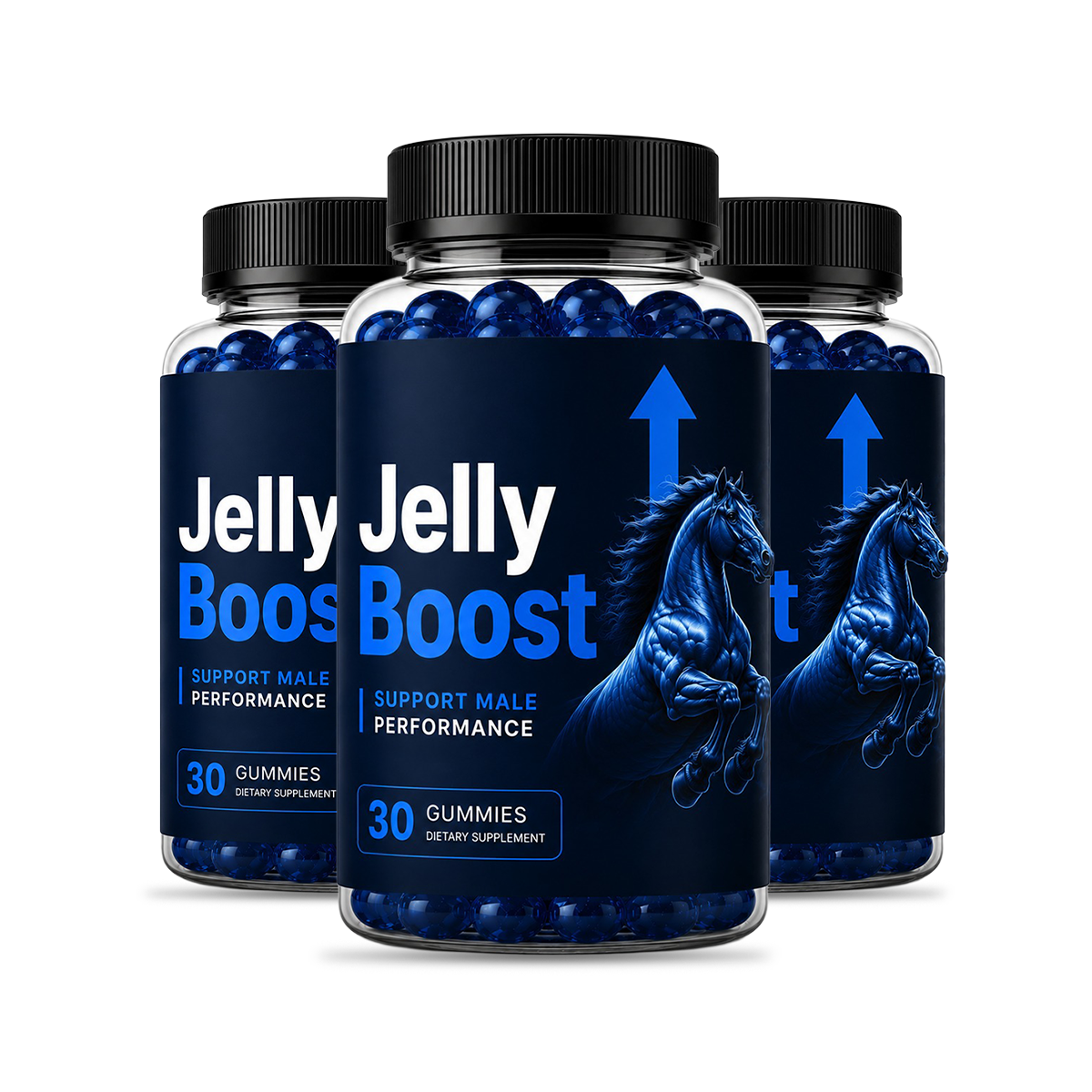 Three JellyBoost bottles